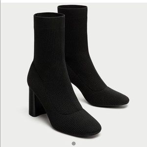 Zara Black Sock Boots